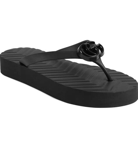 black gucci flip flop|gucci platform flip flops.